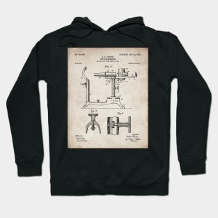 Ophthalmoscope Patent - Optometrist Eye Doctor Office Art - Antique Hoodie